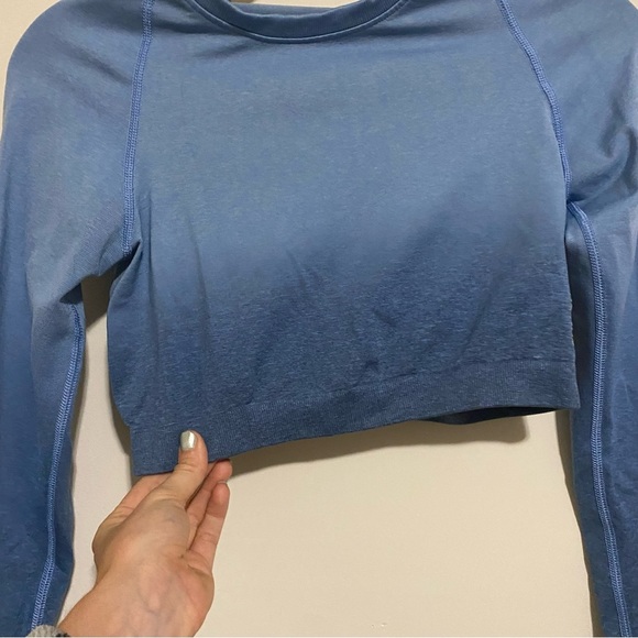 Gymshark Blue Ombré Long Sleeve Workout Top - Picture 3 of 7